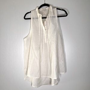 '90s button down sleeveless blouse by Silence + Noise. Cream White Size Large